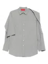 The Latest Sleeve Button-front Shirt In Gray