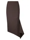 The Latest Slim Longuette Skirt With Side Slit In Brown