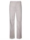 The Latest Straight Leg Gabardine Trousers With Hidden Closure In White
