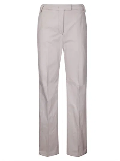 The Latest Straight Leg Gabardine Trousers With Hidden Closure In White
