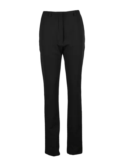 The Latest Straight-leg Black Stretch Pants With Tailored Finish