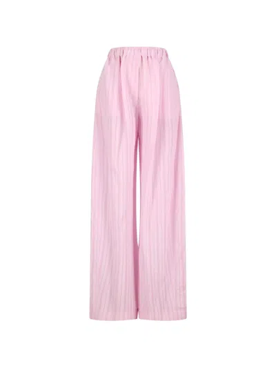 The Latest Striped Wide-leg Trousers In Pink