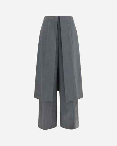 The Latest Tailored Pants With Draped Skirt Panel In Gray