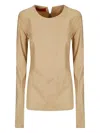 The Latest Long-sleeve Stretch Cotton Top With Flared Hem
