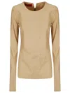 The Latest Long-sleeve Stretch Cotton Top With Flared Hem