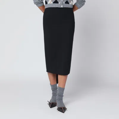 The Latest Thelatest Chic Cotton Midi Skirt In Black