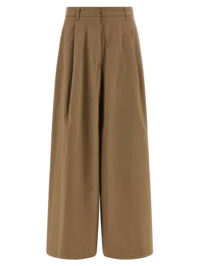 The Latest Thelatest Brown Cotton Mini Women's Skirt