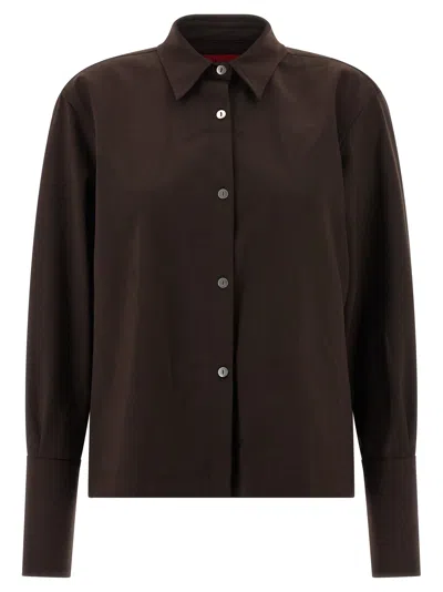 The Latest Thelatest Brown Polyester Women's Blouse