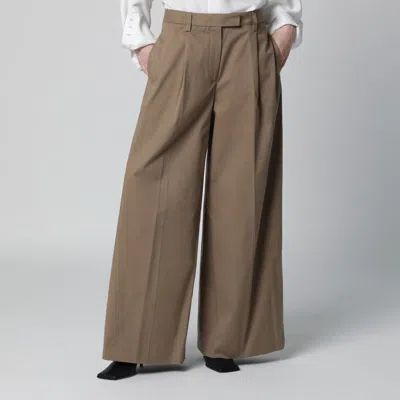 The Latest Thelatest Cognac Cotton Deva Trousers In Brown