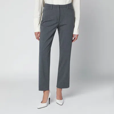 THE LATEST GREY WOOL-BLEND TROUSERS