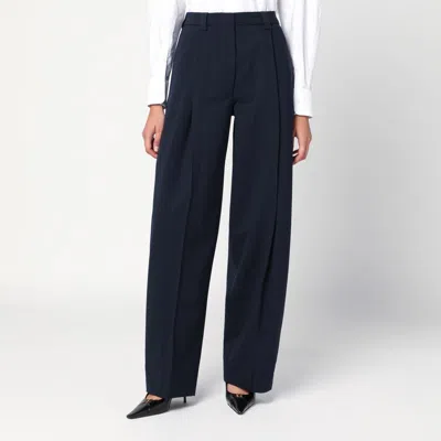 THE LATEST THELATEST MIDNIGHT BLUE WOOL BLEND TROUSERS
