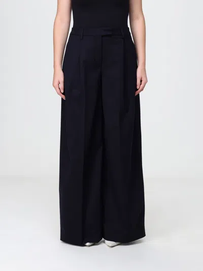 The Latest Thelatest Pants Woman Color Blue In Animal Print