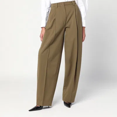 THE LATEST THELATEST TAUPE WOOL BLEND TROUSERS
