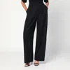 The Latest Thelatest Wide-leg Black Wool Blend Trousers In Black