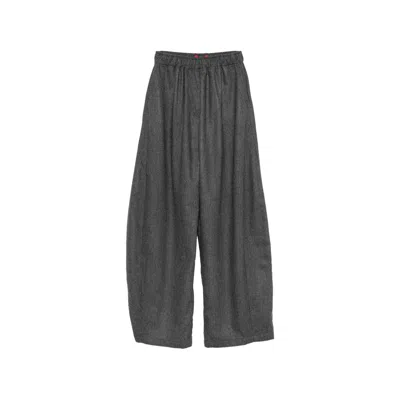 The Latest Thelatest Wide Leg Wool Blend Trousers In Gray