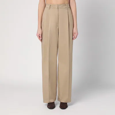 The Latest Thelatest Women's Wide Sand-colou Axel Trousers
