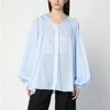 The Latest Wide Sky Blue Semi-transparent Shirt