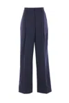 The Latest Thelatest Midnight Blue Wool Blend Trousers In Blue