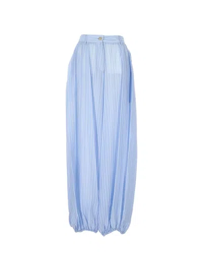 The Latest Vertical-stripe Elasticated-cuff Trousers In Black