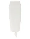 The Latest Fitted Longuette Skirt With Back Flounce In White