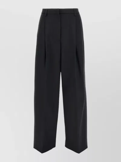 The Latest Wide Leg Pants Belt Loops Back Pockets In Black