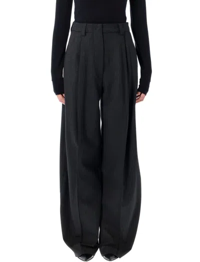 The Latest Wide-leg Trousers With High Waist In Black