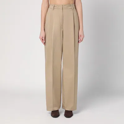 The Latest Wide Sand-coloured Axel Trousers In Neutral