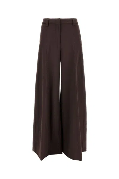 The Latest Wide Trousers With Classic Front Closure In Brown