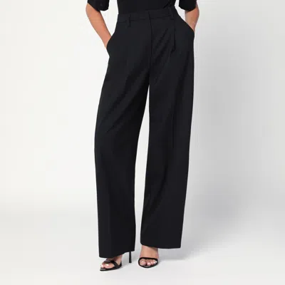 The Latest Wide-leg Wool-blend Trousers In Black