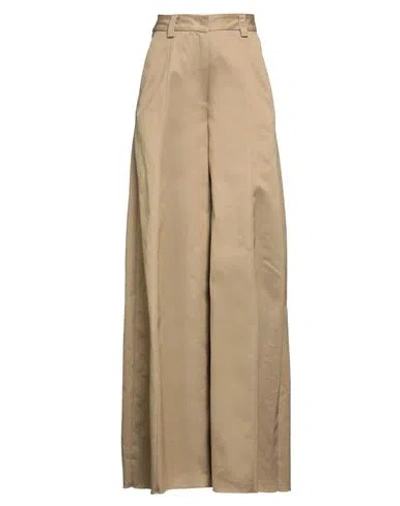 The Latest Woman Pants Camel Size 8 Cotton In Nude