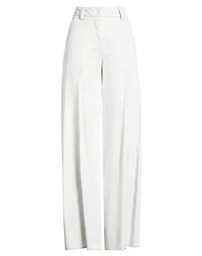 The Latest Woman Pants Light Grey Size 6 Cotton, Elastane In White