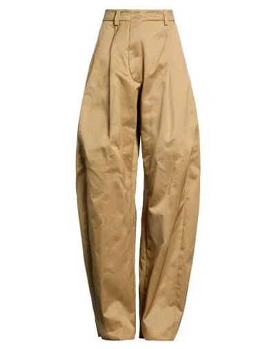 The Latest Woman Pants Mustard Size 8 Cotton In Neutral