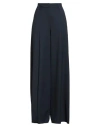 The Latest Woman Pants Navy Size 4 Polyester, Virgin Wool, Elastane In Blue