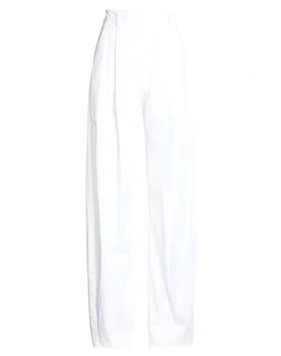 The Latest Woman Pants White Size 2 Cotton, Elastane