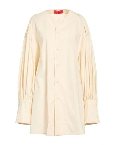 The Latest Woman Shirt Cream Size S Cotton In Purple