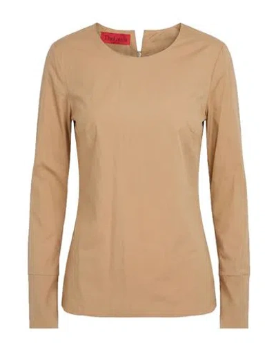 The Latest Woman Top Sand Size S Cotton, Elastane In Beige