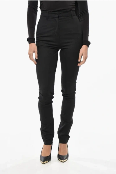 The Latest Wool Blend Amy Skinny Fit Pants With Ankle Zips In Black