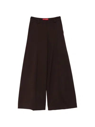 The Latest Wool Blend Flared Trousers In Brown