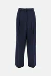 The Latest Thelatest Midnight Blue Wool Blend Trousers In Blue