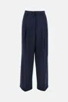 The Latest Thelatest Midnight Blue Wool Blend Trousers In Blue