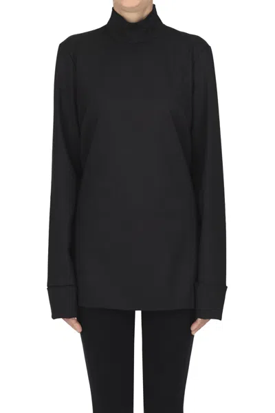 The Latest Wool-blend Blouse In Black