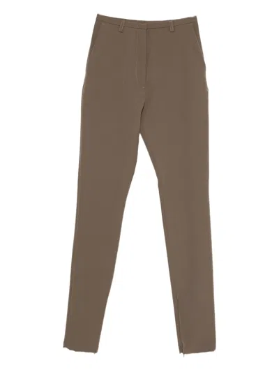 The Latest Zip-detail Trousers In Brown