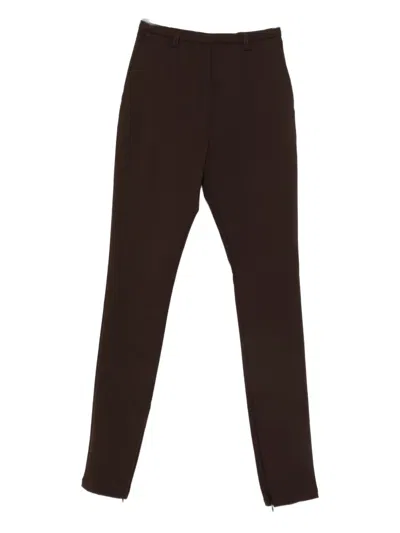 The Latest Zip-detail Trousers In Brown