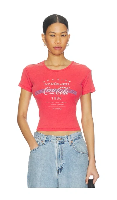 The Laundry Room Apres Ski Coca Cola Baby Tee In Red