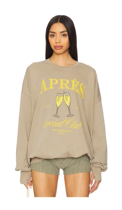 The Laundry Room Apres Social Club Sweatshirt In Army