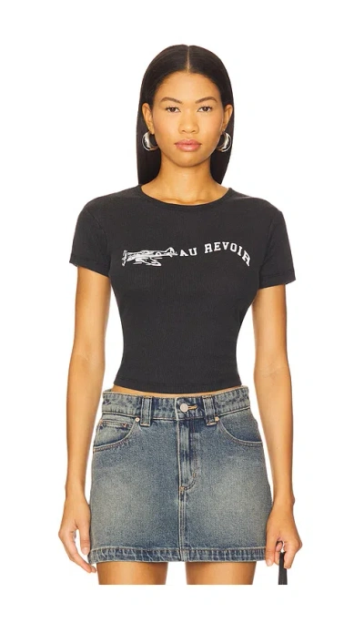 The Laundry Room Au Revoir Baby Tee In Black