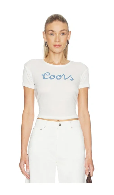 The Laundry Room Coors Denim Baby Tee In White