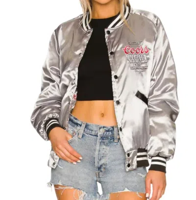 The Laundry Room Coors Light Official Nylon Bomber Jacket In Silver
