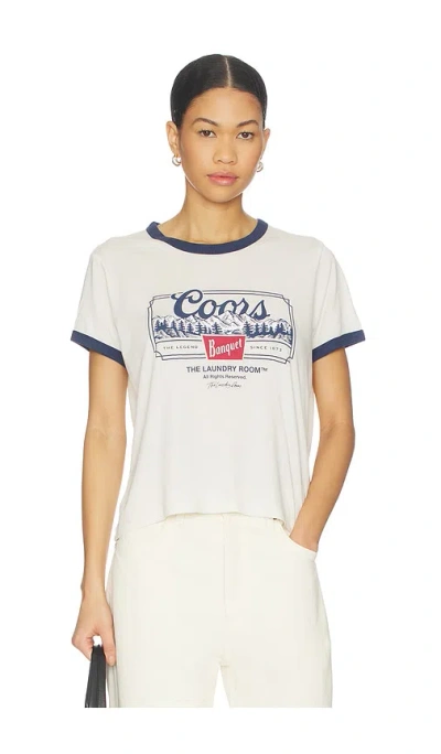 The Laundry Room Coors Rocky Mountain Crest Tee In Bone & Navy