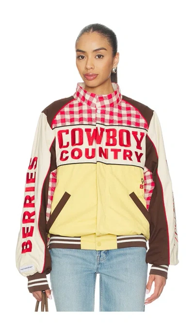 The Laundry Room Cowboy Country Grown Wild Berries Racing Jacket In Red